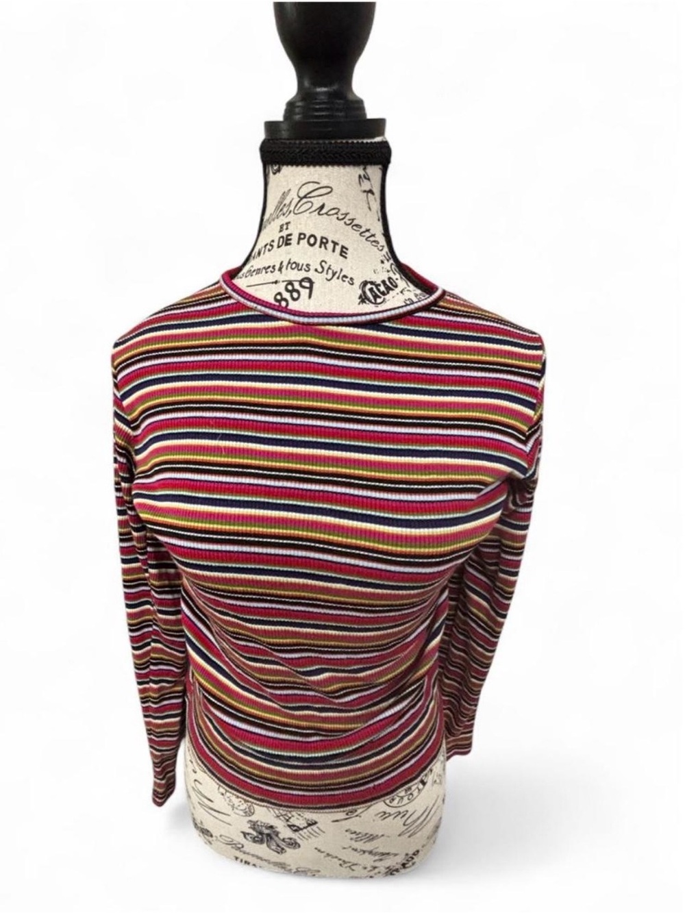 Russ Multicolor Striped Long-Sleeve Crewneck Top